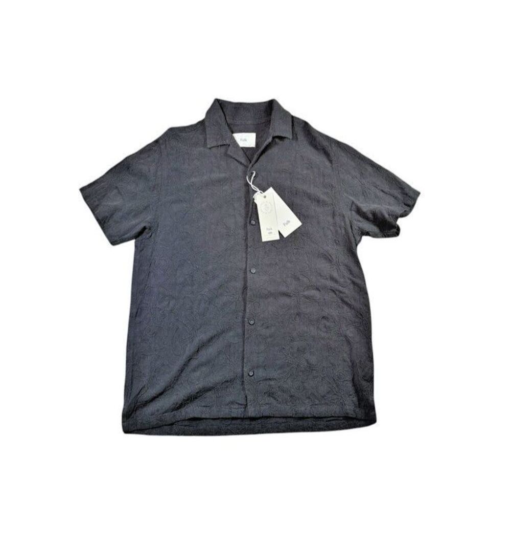 Folk Cornelli SS Shirt Mens Size Small Linen Blend Camp Collar  Button Up $181